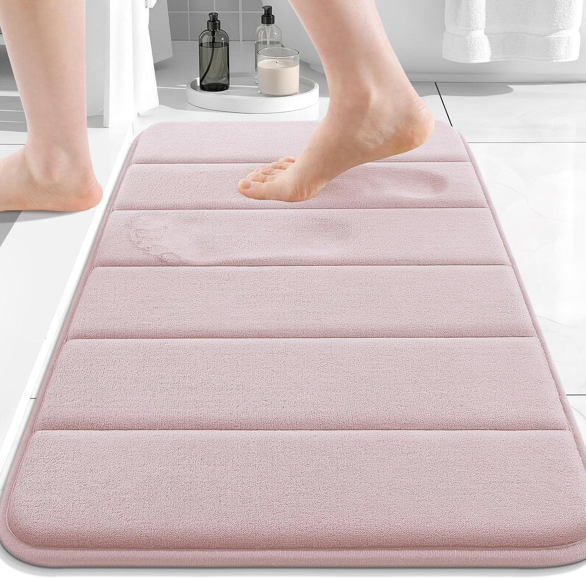Memory Foam Bath Mat 24 x 16, Ultra Soft Absorbent Bathroom Rugs