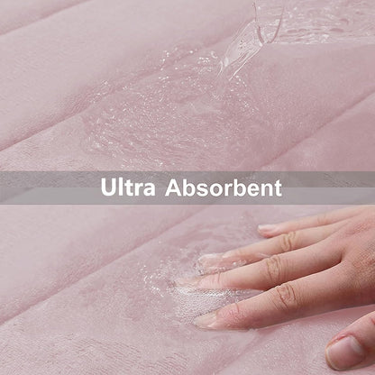 Memory Foam Bath Mat 24 x 16, Ultra Soft Absorbent Bathroom Rugs