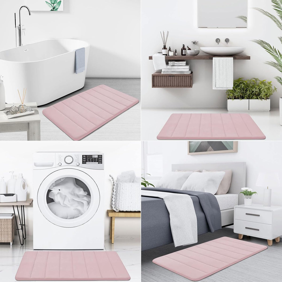 Memory Foam Bath Mat 24 x 16, Ultra Soft Absorbent Bathroom Rugs