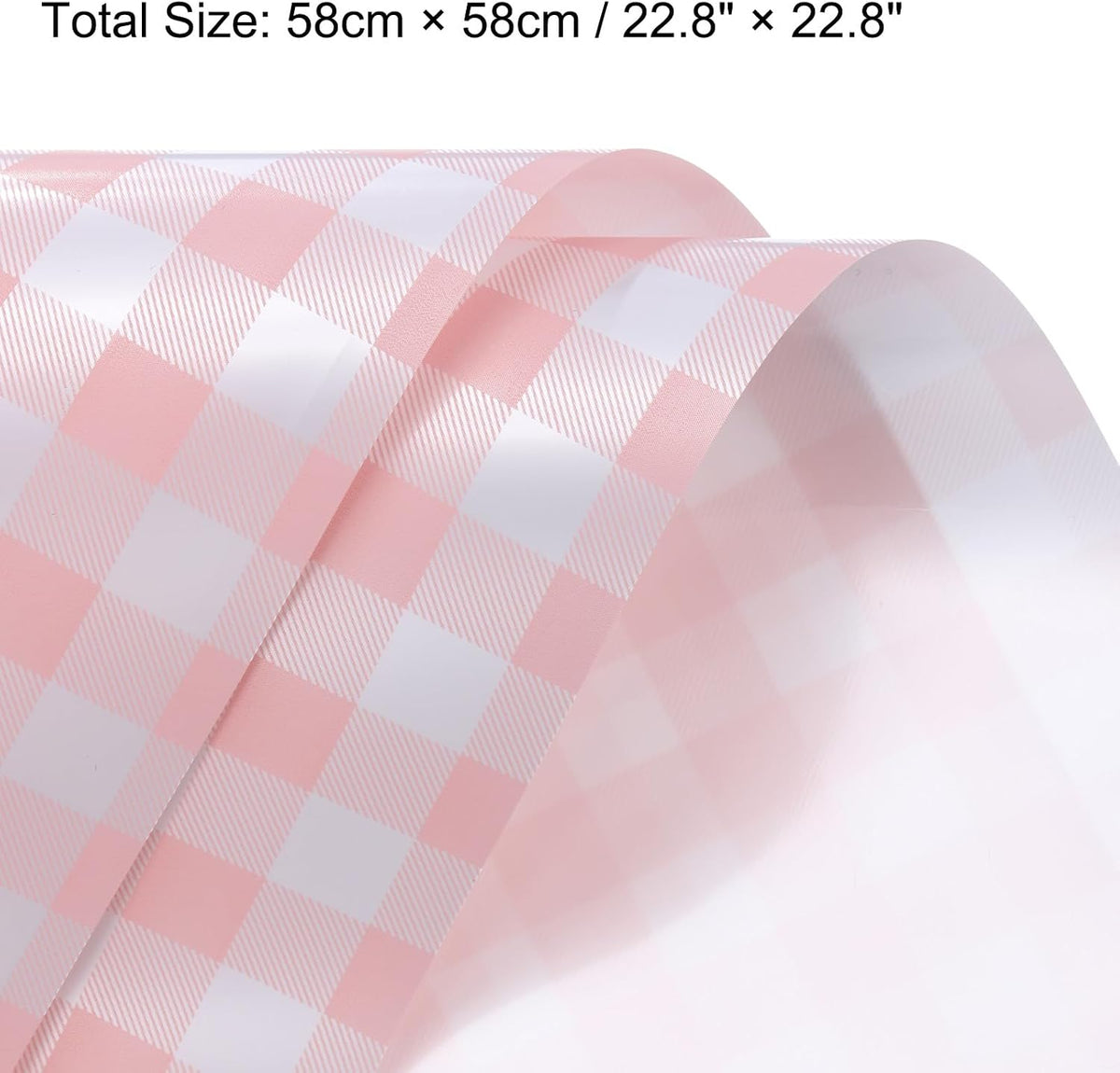 Flower Wrapping Paper Waterproof Floral Wrap Plaid Cream Pink Gift Packaging 22.8 x 22.8 Inch Used for DIY Crafts Bouquet Packaging 10 Pcs