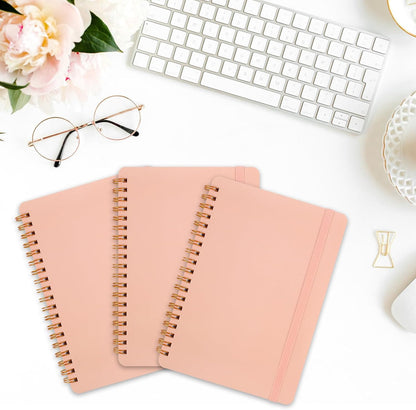 3 PCS Small Spiral Notebook 5x7, Notebooks for Note Taking, Pink Spiral Journal Notebook, Work Notebook Small Notebooks 5x7 with Strap, Cute Notebooks for Women 70 Sheets/Note Books