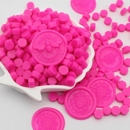 250pcs Wax Seal Beads Rose Pink, Premium Sealing Wax Beads for Stamp Seals, Octagon Seal Stamp Pellets Refill Pack for Wedding Invitation, Letter Envelope, Scrapbook DIY & Bridal Crafts