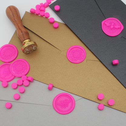 250pcs Wax Seal Beads Rose Pink, Premium Sealing Wax Beads for Stamp Seals, Octagon Seal Stamp Pellets Refill Pack for Wedding Invitation, Letter Envelope, Scrapbook DIY & Bridal Crafts