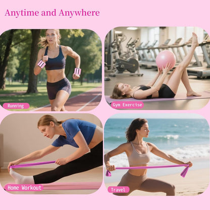Pilates Equipment Kit for Home Workout,Pilates Ring and Ball Set,Pilates Essentials Accessories Kit for Women with Core Sliders,Adjustable Ankle Wrist Weight,Exercise Resistant Bands