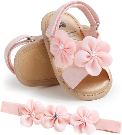 Baby Girl Mary Jane Flats Bowknot Floral Dress Shoes