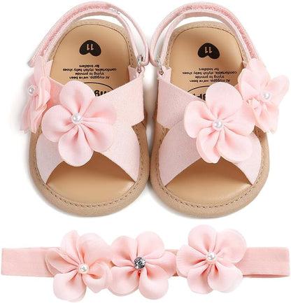 Baby Girl Mary Jane Flats Bowknot Floral Dress Shoes