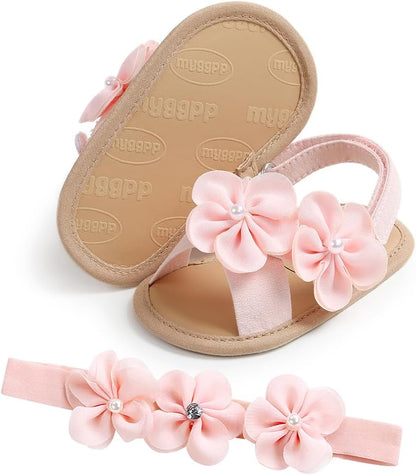 Baby Girl Mary Jane Flats Bowknot Floral Dress Shoes