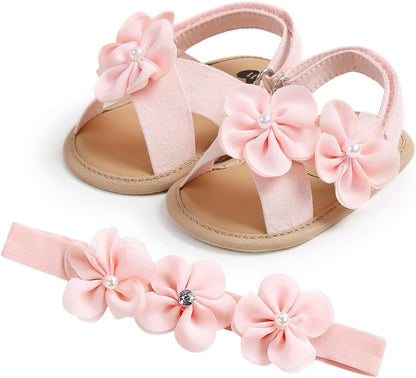 Baby Girl Mary Jane Flats Bowknot Floral Dress Shoes
