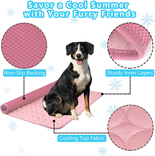 Dog Cooling Mat for Dogs, Pet Cooling Pad Bed for Dog Easy Washable for All Types of Pets and Perfect for Both Indoor and Outdoor Use, Including Car Seats 28" x 22"
