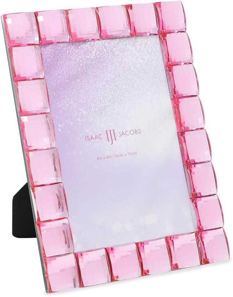 Decorative Sparkling Jewel Picture Frame (4x6, Light Pink)