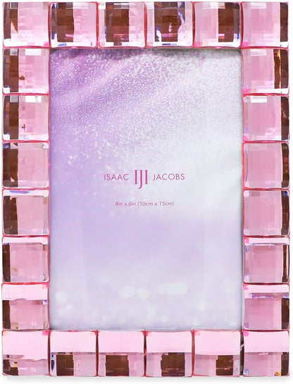 Decorative Sparkling Jewel Picture Frame (4x6, Light Pink)