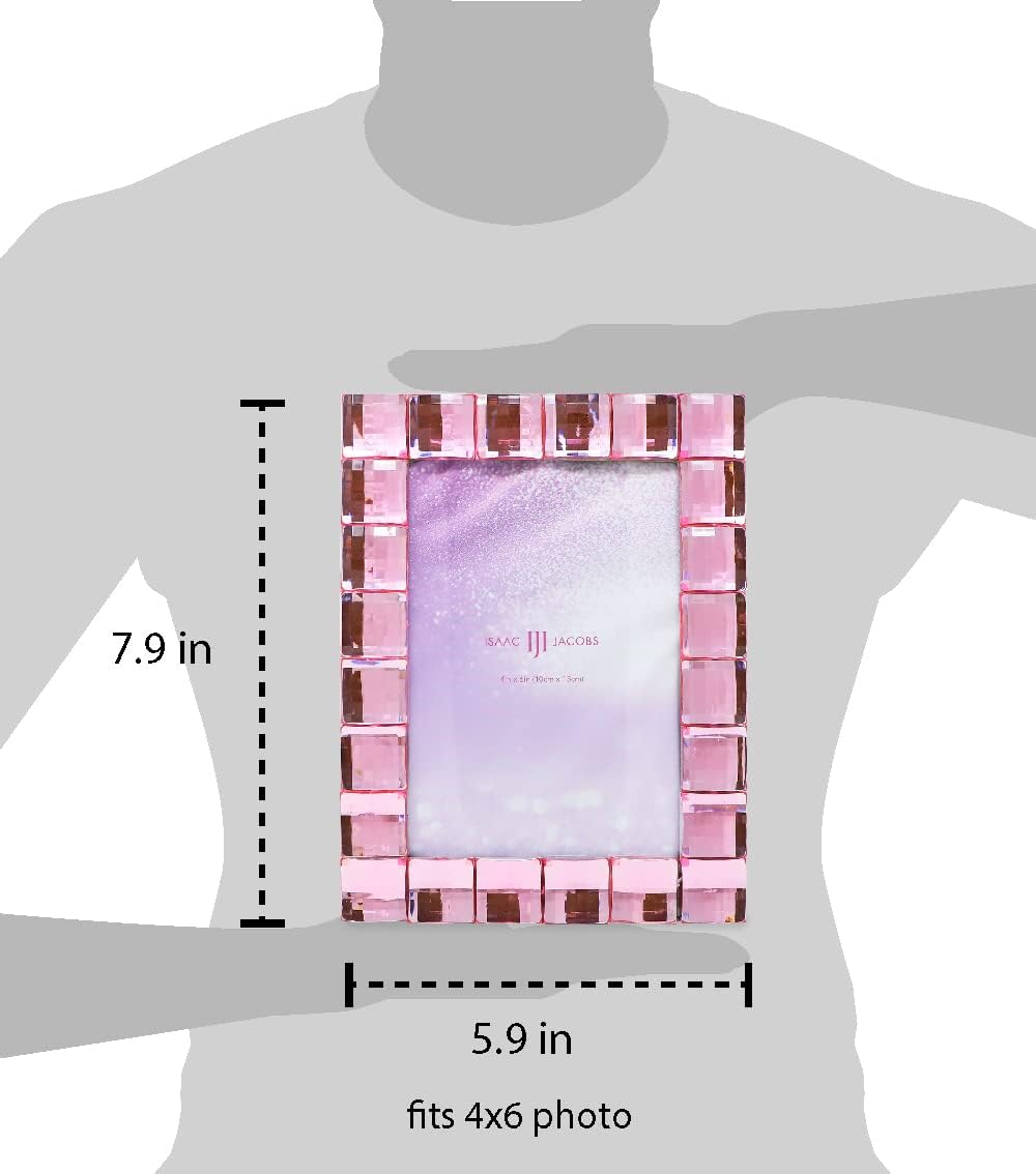 Decorative Sparkling Jewel Picture Frame (4x6, Light Pink)