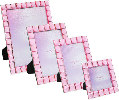 Decorative Sparkling Jewel Picture Frame (4x6, Light Pink)