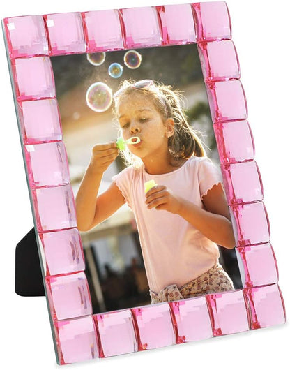 Decorative Sparkling Jewel Picture Frame (4x6, Light Pink)