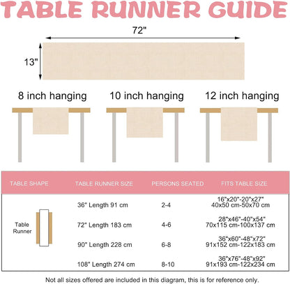 Pink Bow Dining Table Runner, Coquette Ribbon Preppy Burlap Kitchen