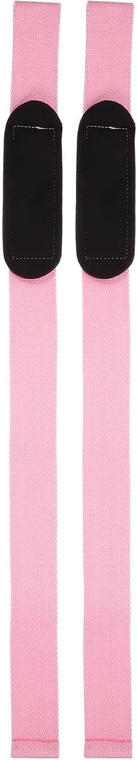 2pcs Women's Weightlifting Wrist Straps Pink Fitness Wrist Protector Training Grip Support for Deadlift Pull Ups Gym Workout