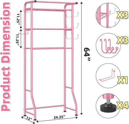 3 Tier Over The Toilet Rack, Shelf Bathroom, Bathroom Stand Organizer Space Saver, Pink