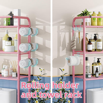 3 Tier Over The Toilet Rack, Shelf Bathroom, Bathroom Stand Organizer Space Saver, Pink