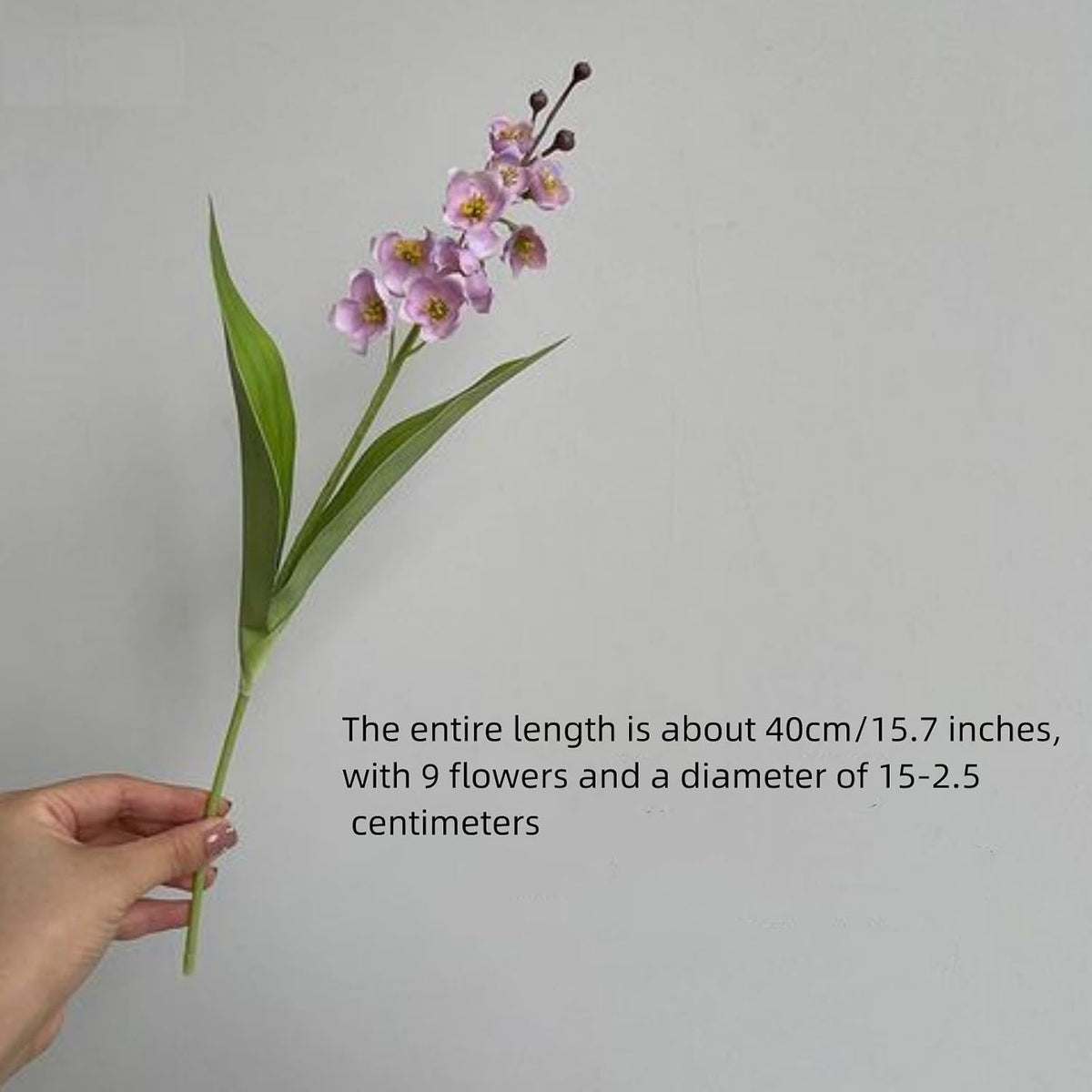 Artificial Lily of The Valley Faux White Bell Flowers Wind Chime Orchid , Outdoor Bridal Wedding Bouquet for Home Garden Party 8 Pcs (pink)