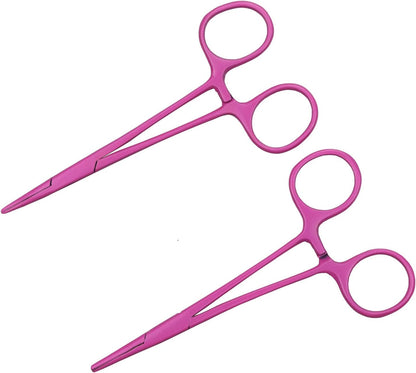 Pet Colourful Stainless Steel Hemostat Hemostatic Forcep (Pink)