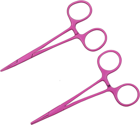 Pet Colourful Stainless Steel Hemostat Hemostatic Forcep (Pink)