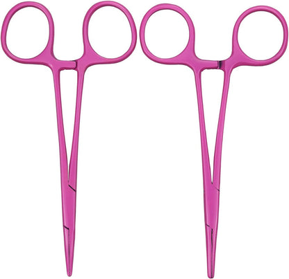 Pet Colourful Stainless Steel Hemostat Hemostatic Forcep (Pink)
