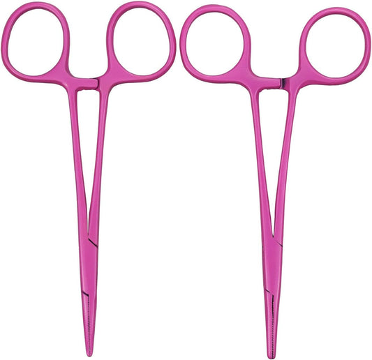 Pet Colourful Stainless Steel Hemostat Hemostatic Forcep (Pink)