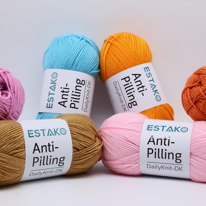 DailyKnit-DK Anti-Pilling Acrylic Yarn, Baby DK Weight 3, Baby Pink