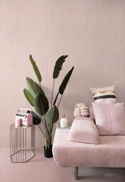 Pink Peel and Stick Wallpaper, Vintage Self-Adhesive Removable Grasscloth Wallpaper Teal Green Vinyl Textured Contact Paper for Room Walls Cabinets Furniture Drawers Desk 17.3" x 118"
