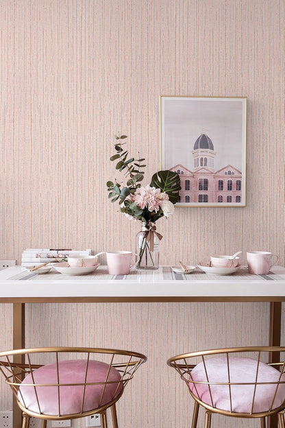 Pink Peel and Stick Wallpaper, Vintage Self-Adhesive Removable Grasscloth Wallpaper Teal Green Vinyl Textured Contact Paper for Room Walls Cabinets Furniture Drawers Desk 17.3" x 118"