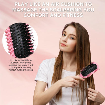 Curl Defining Brush, Curly Hair Brush Products With 3 Pcs Slick Back Hair Brush Set Bristle Brush Edge Control Teasing Comb for women (Pink)