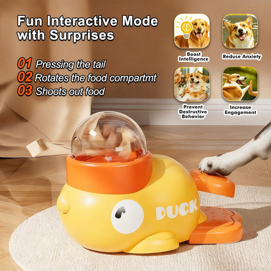 Interactive Dog Toys Food Puzzle Slow Feeder, Cat Treat Dispenser Toy Duck-Shaped Enrichment Toy for Small Medium Dogs and Cats, IQ Training and Exercise Small Animal Bowls