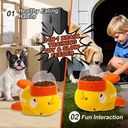 Interactive Dog Toys Food Puzzle Slow Feeder, Cat Treat Dispenser Toy Duck-Shaped Enrichment Toy for Small Medium Dogs and Cats, IQ Training and Exercise Small Animal Bowls