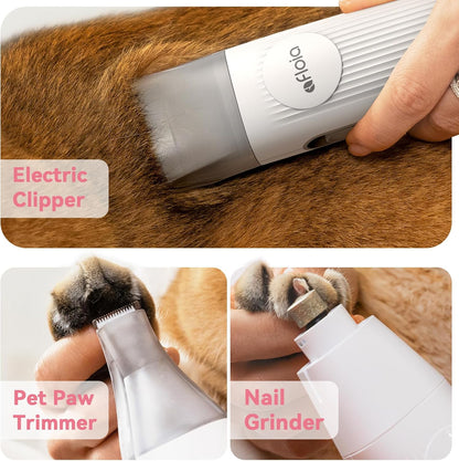 6-in-1 Dog Grooming Kit, Pet Grooming Vacuum for Shedding, Dog Hair Vacuum with Clipper Nail Trimmer Grinder, Pet Brush Groomer at Home, Low Noise Cats Hair Remover, 1.5L Dust Cup, Pink