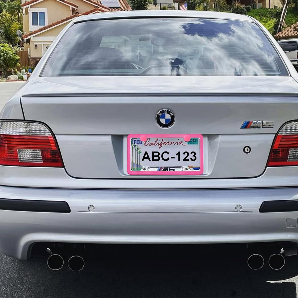 Pink License Plate Frame 2 Packs Aluminum Metal License Plate Holder for Car Universal Fit for Women