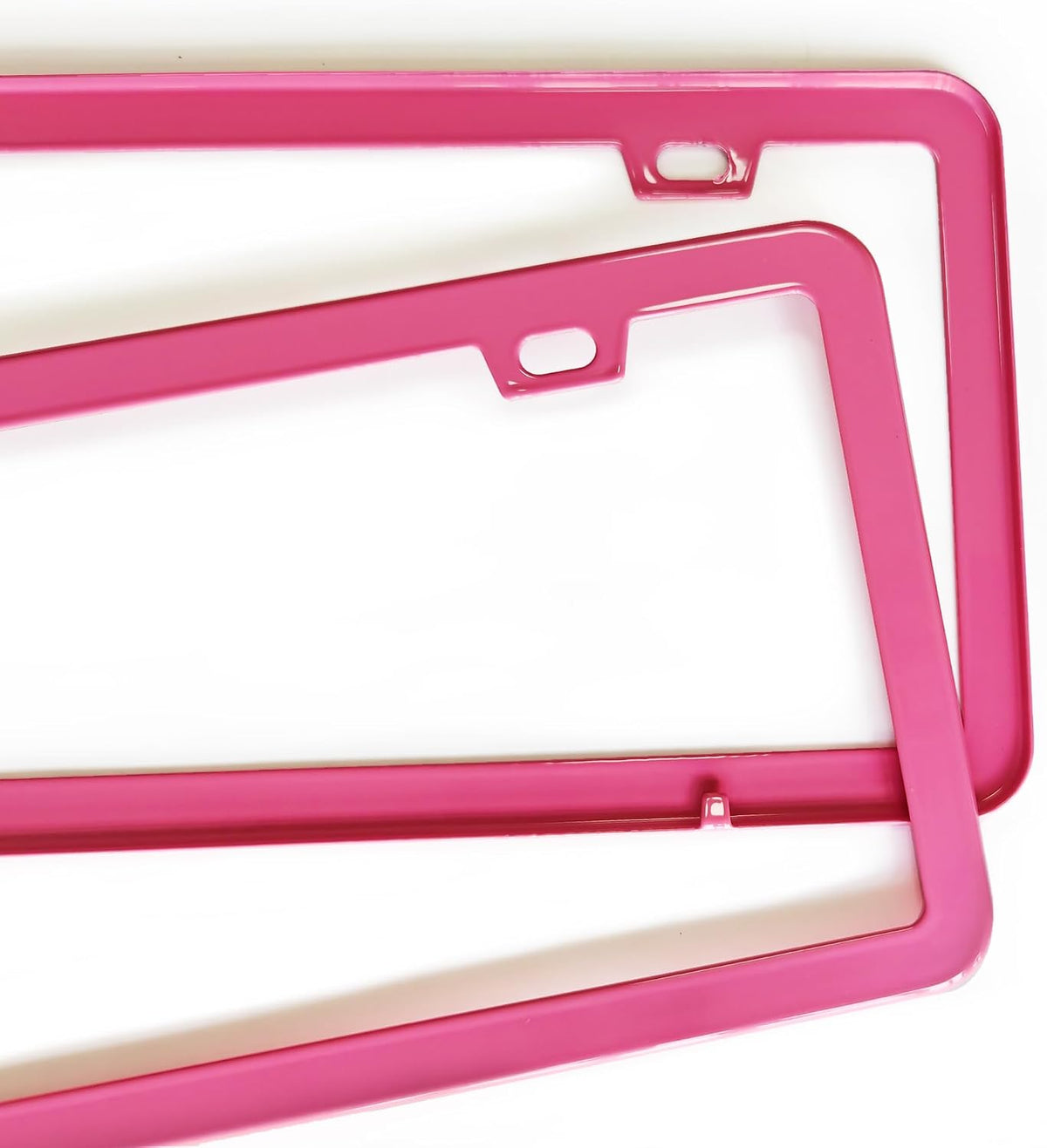 Pink License Plate Frame 2 Packs Aluminum Metal License Plate Holder for Car Universal Fit for Women