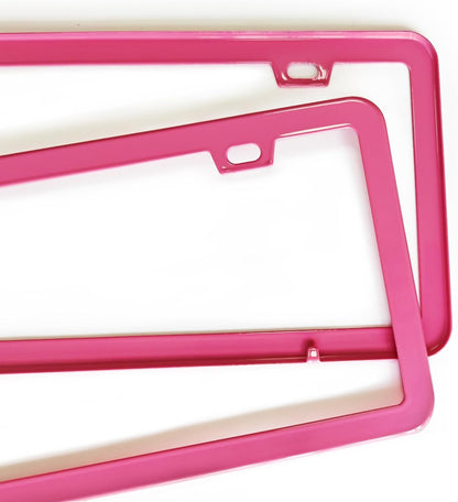 Pink License Plate Frame 2 Packs Aluminum Metal License Plate Holder for Car Universal Fit for Women