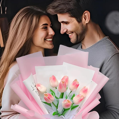 20 Sheets Flower Bouquet Wrapping Paper Pure Pink