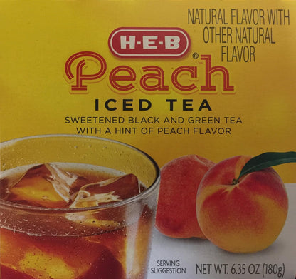 H.E.B Peach Iced Tea 12 Single Cups Compatible with Keurig K-cup Brewers