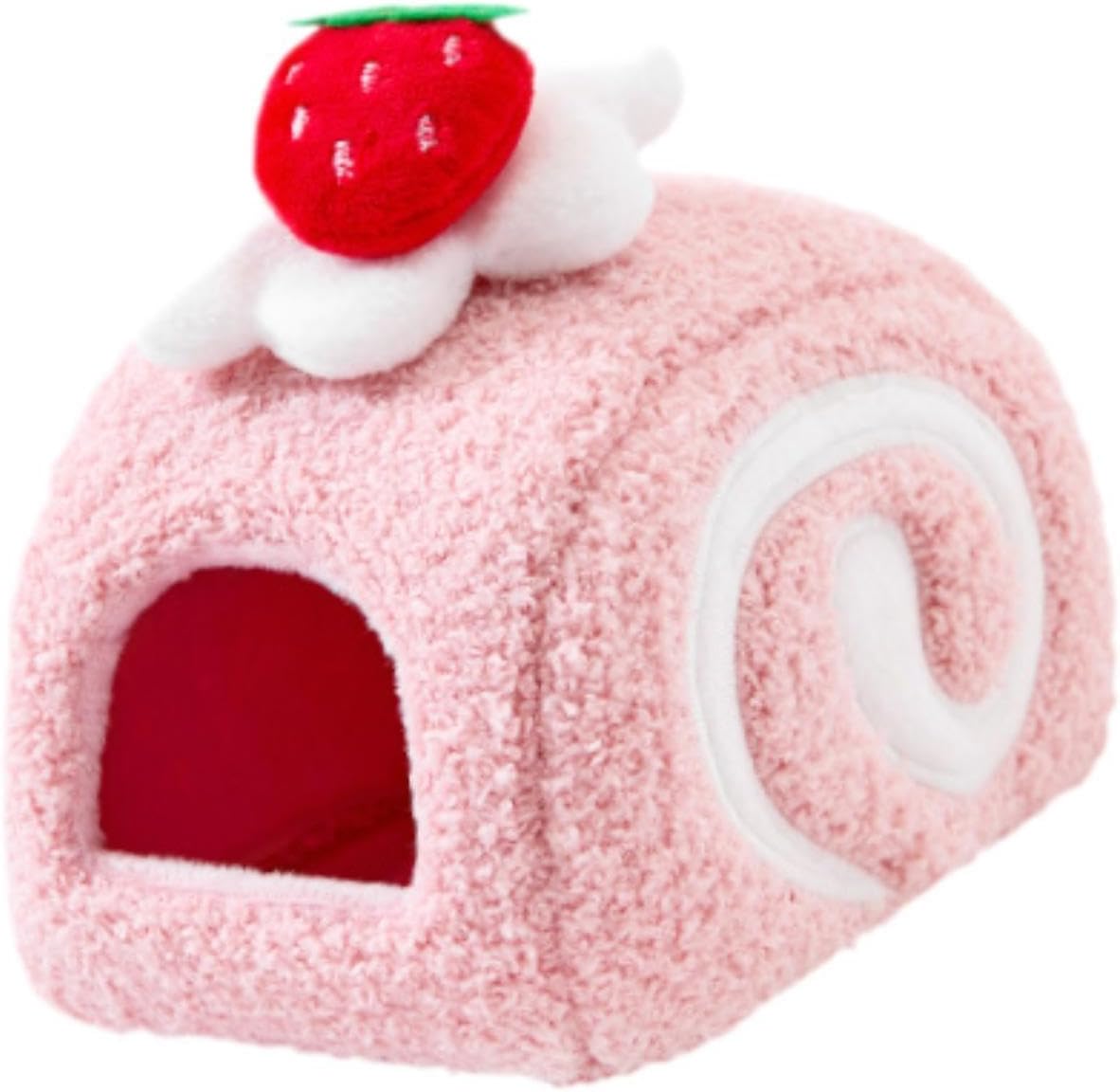 Hamster Bed, Guinea Pig Cave Bed, Soft Winter Comfortable Hamster Sleeping Nest Habitat for Ferret Chinchilla Small Pets, Pink