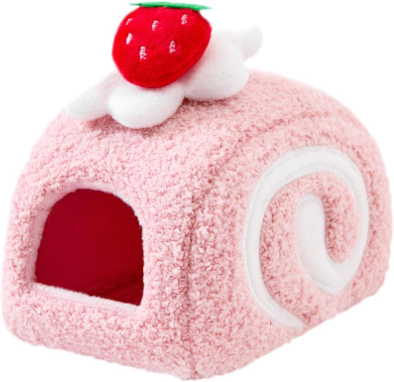 Hamster Bed, Guinea Pig Cave Bed, Soft Winter Comfortable Hamster Sleeping Nest Habitat for Ferret Chinchilla Small Pets, Pink