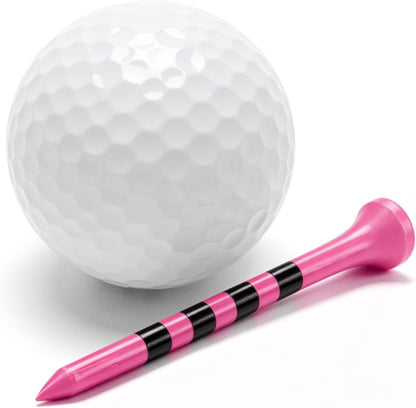 Wooden Golf Tees 3-1/4", 2-3/4", 2-1/8", 1-1/2" Available, 100 Count (Natural Color, White, Black, Blue, Red, Green, Yellow, Pink, Orange)