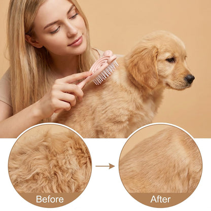 Cat-Ear Design Puppy Brush, Mini Pet Brush for Dogs Cats Pink Puppy Brushe