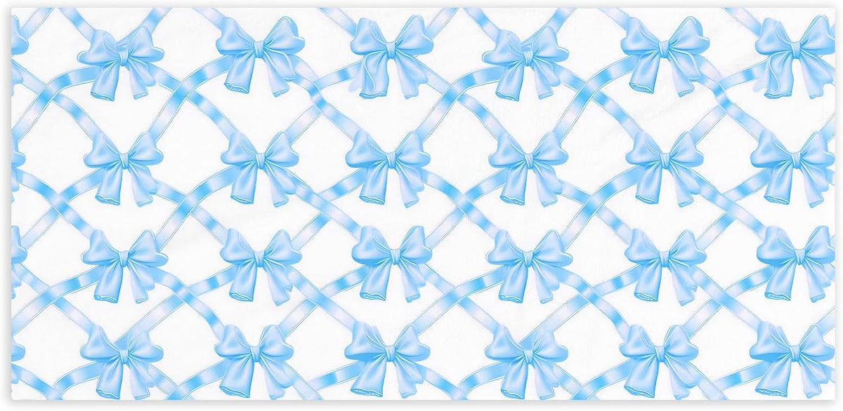Coquette Preppy Pink Bow Beach Towel - Aesthetic Girly Trendy Sky Blue Bowknot Pool Towels Microfiber Absorb Water Travel Towels 60x30 Inches for Bathroom Kitchen Gym Yoga, Gifts for Girls Lady