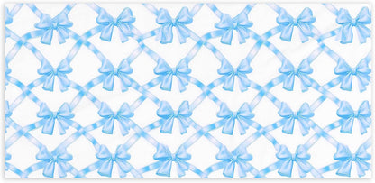 Coquette Preppy Pink Bow Beach Towel - Aesthetic Girly Trendy Sky Blue Bowknot Pool Towels Microfiber Absorb Water Travel Towels 60x30 Inches for Bathroom Kitchen Gym Yoga, Gifts for Girls Lady