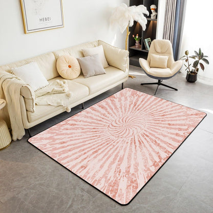 Light Pink Asbtract Art Area Rug 3x5 Modern Living Room Rugs for Bedroom for Boys Girls Children Geometric Decor Carpet Non-Slip All Season