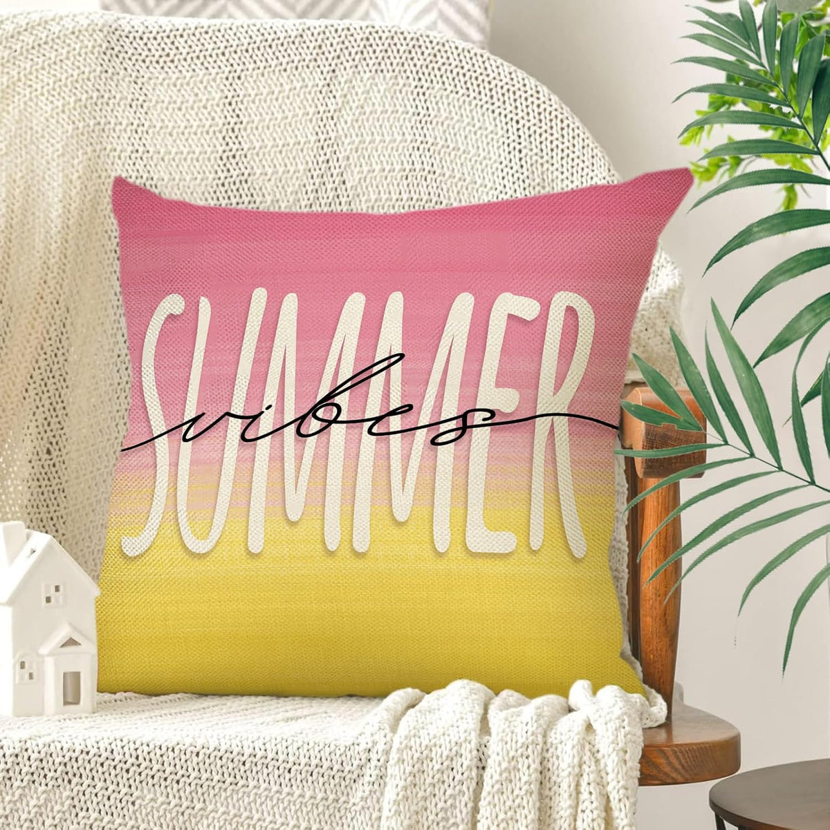 Hello Summer Lemon Decorative Throw Pillow Covers 18 x 18 Set of 4