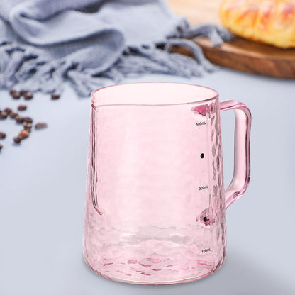 Glass Milk Jar Borosilicate Glass Coffee Pot with Graduated Scale 4.72X3.54X4.33 in Small Pitcher with Spout and Handle for Milk Juice Latte Home Serving