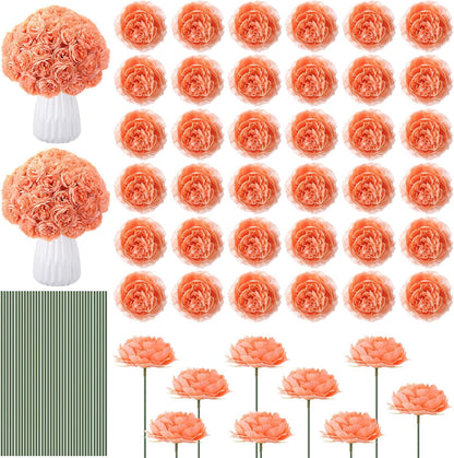 Thiccywoov 200 Pcs Silk Rose Heads Artificial Fake Flowers, Peach