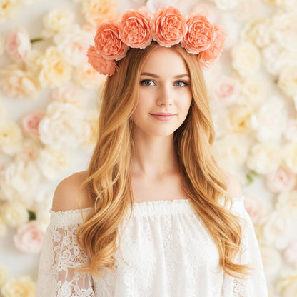 Thiccywoov 200 Pcs Silk Rose Heads Artificial Fake Flowers, Peach